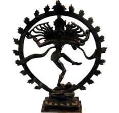 Black Brass Nataraja Lord Dancing Shiva Statue Showpiece
