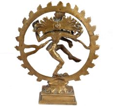 Golden Brass Shiva Statue King Of Dance Gift And Decoration