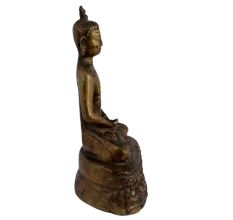 Brass Buddha Statue Sitting In Meditation