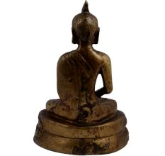 Brass Buddha Statue Sitting In Meditation