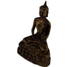 Brass Buddha Statue Sitting In Meditation