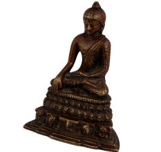 Brass Sitting Buddha Meditation Base On Lotus Base