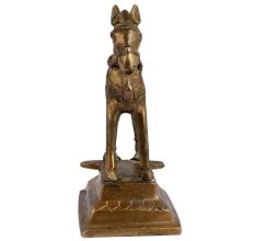 Tribal Golden Brass Standing Horse Statue