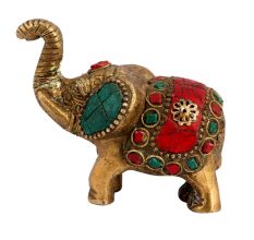 Handpainted Brass Elephant Artifact For Decoration