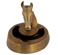 Brass Horse Head With Ashtray