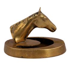 Brass Horse Head With Ashtray