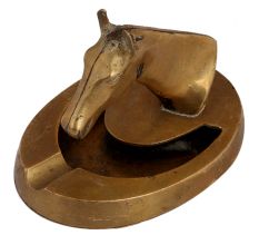 Brass Horse Head With Ashtray