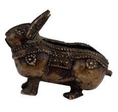 Tribal Brass Rabbit Ashtray