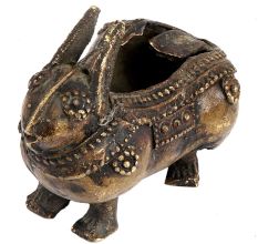 Tribal Brass Rabbit Ashtray