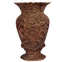 Decorative Brass Garden Planter With Embossed Vines Leaves Design