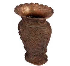 Decorative Brass Garden Planter With Embossed Vines Leaves Design