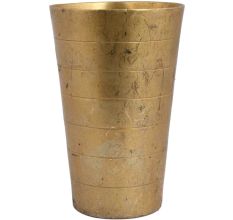 Handcrafted Brass Segmented Design Punjabi Lassi Glass Cup