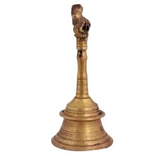 Brass Hand Held Worship Bell With Nandi Finial