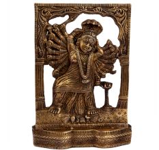 Brass Goddess Laxmi Statue 18 Hands Cobra Head Decorative Prabhavali