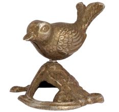 Brass Wren On A Branch Showpiece With Silver Finish