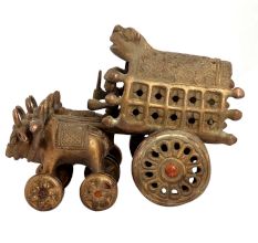Brass Vintage Bullock Cart Statue  Home Decoration