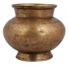 Holy Ritual Brass Round Water Pot For Decoration