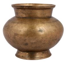 Holy Ritual Brass Round Water Pot For Decoration