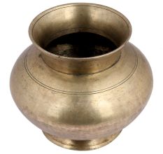 Golden Brass Water Pot For Home And Temple Worship