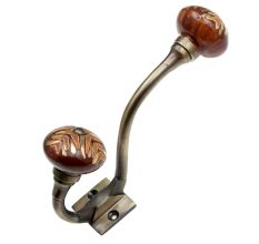 Cherry Wave Etched Ceramic Antique Iron Hook