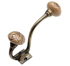 Golden Flower Ceramic Antique Iron Hook