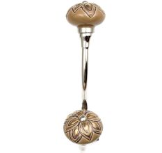 Golden Flower Ceramic Silver Iron Hook