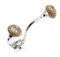 Golden Flower Ceramic Silver Iron Hook