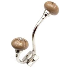 Golden Leaf Ceramic Floral Silver Iron Hook
