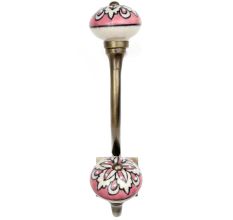 Peach Flower Ceramic Antique Iron Hook