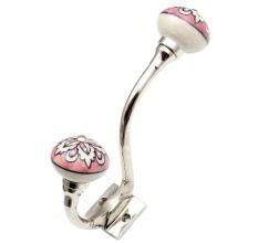 Peach Flower Ceramic Silver Iron Hook
