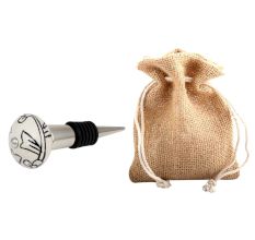 Black Leaf Ceramic Floral Wine Bottle Stopper