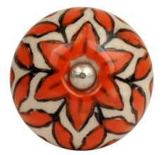 Handmade Orange Floral Ceramic Wine Bottle Stopper