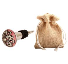 Peach Flower Ceramic Wine Bottle Stopper