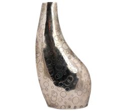 Brass Polka Dot Engraved Asymmetrical Vase