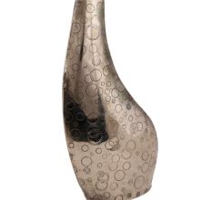 Brass Polka Dot Engraved Asymmetrical Vase