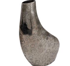 Brass Polka Dot Engraved Asymmetrical Vase