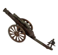 Brass Cannon With Solider Table Decoration