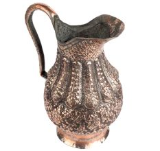 Islamic Copper Jug With Repousse Floral Pattern