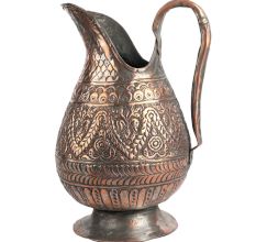 Handmade Copper Vintage Floral Engraved Jug