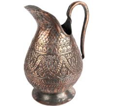 Handmade Copper Vintage Floral Engraved Jug