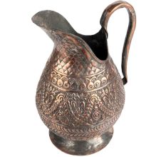 Handmade Copper Vintage Floral Engraved Jug