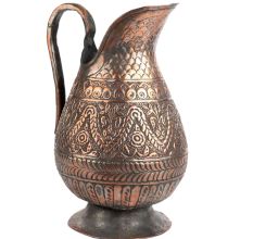 Handmade Copper Vintage Floral Engraved Jug
