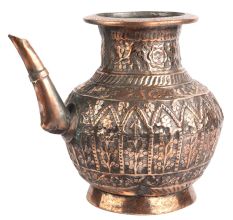 Copper Floral Engraved Islamic Style Holy Water pot