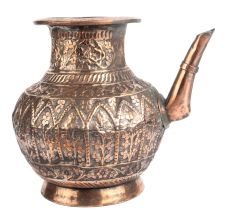 Copper Floral Engraved Islamic Style Holy Water pot