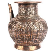 Copper Floral Engraved Islamic Style Holy Water pot
