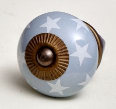 Light Grey White Tiny Star Pattern Cabinet Knobs