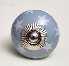 Light Grey White Tiny Star Pattern Cabinet Knobs
