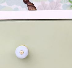 Sage Green White Tiny Star Pattern Cabinet Knobs