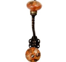 Brown Golden Leaf Ceramic Antique Rope Iron Hook