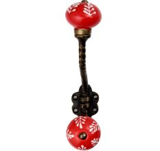 Red White Leaf Antique Rope Iron Hook